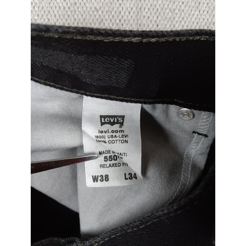 Levis 550 Jeans Mens 38X34 Black Vintage Relaxed Fit Straight Leg Western Casual - Picture 6 of 12